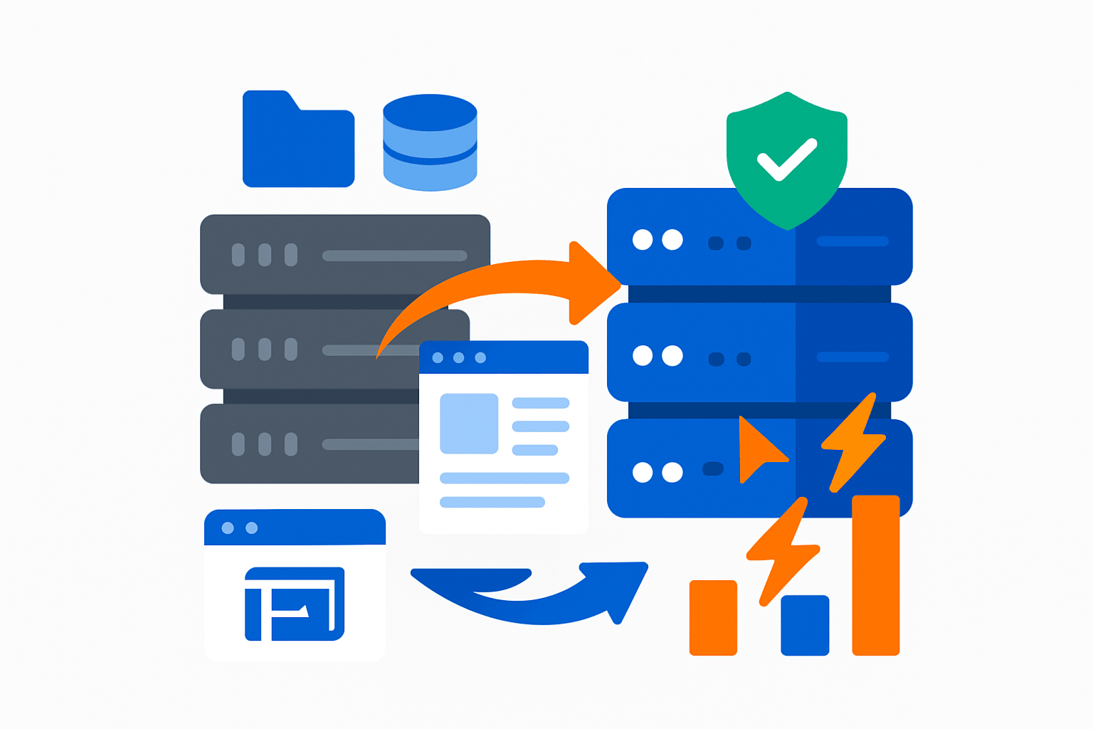 Ilustracja migracji hostingu